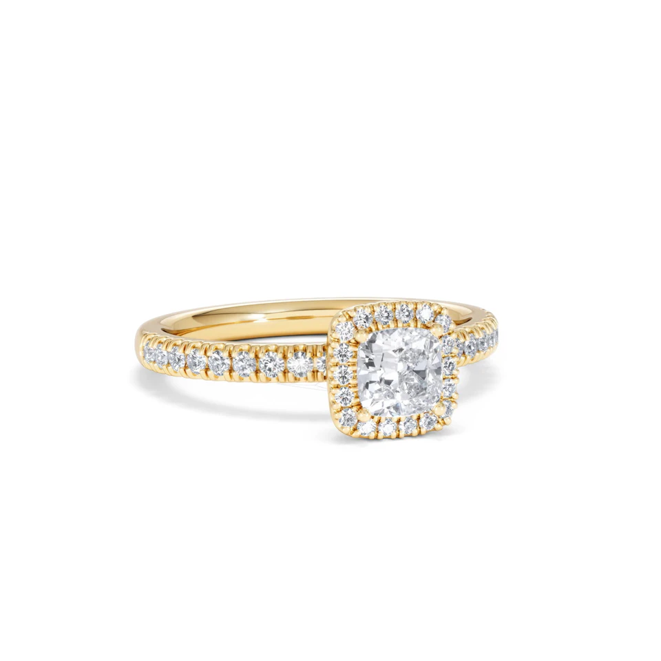 Beatrice Diamond Halo Engagement Ring in 18K Gold 1ct G/SI2