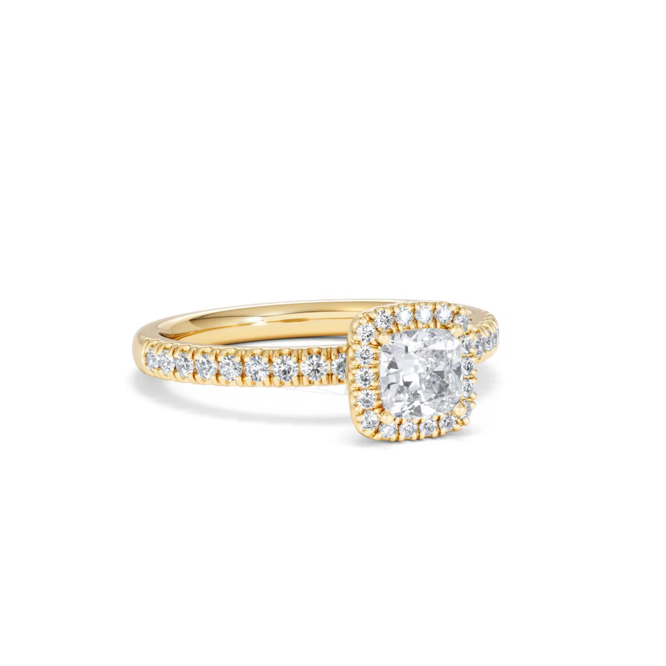 Beatrice Diamond Halo Engagement Ring in 18K Gold 1ct G/SI2