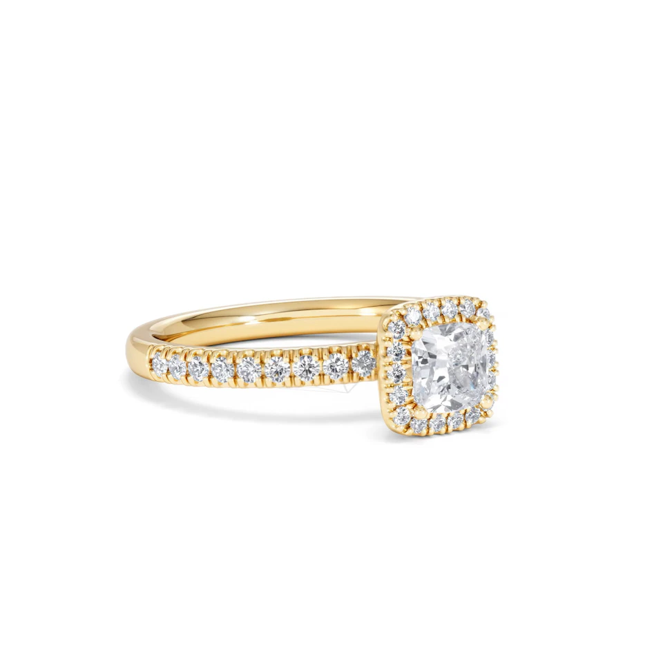 Beatrice Diamond Halo Engagement Ring in 18K Gold 1ct G/SI2