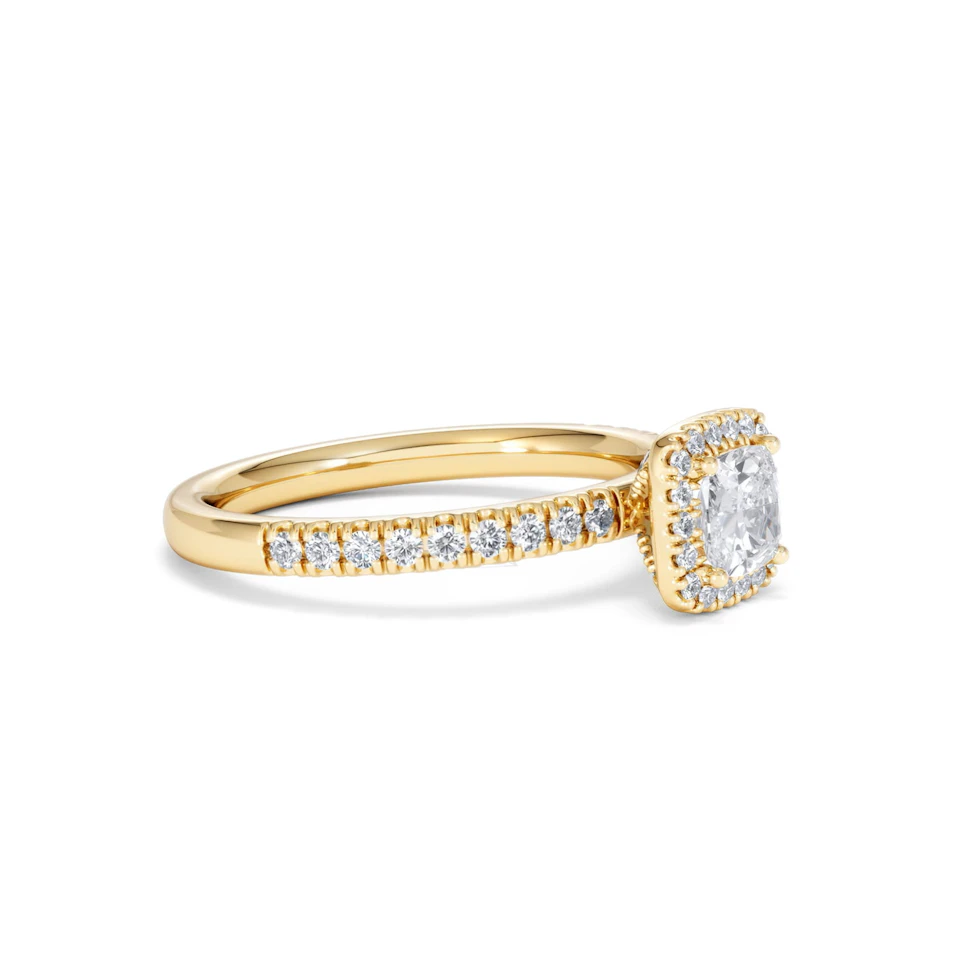 Beatrice Diamond Halo Engagement Ring in 18K Gold 1ct G/SI2