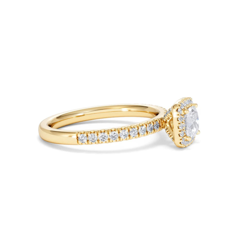 Beatrice Diamond Halo Engagement Ring in 18K Gold 1ct G/SI2