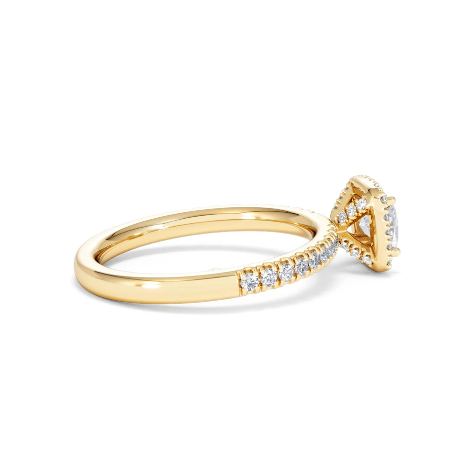 Beatrice Diamond Halo Engagement Ring in 18K Gold 1ct G/SI2