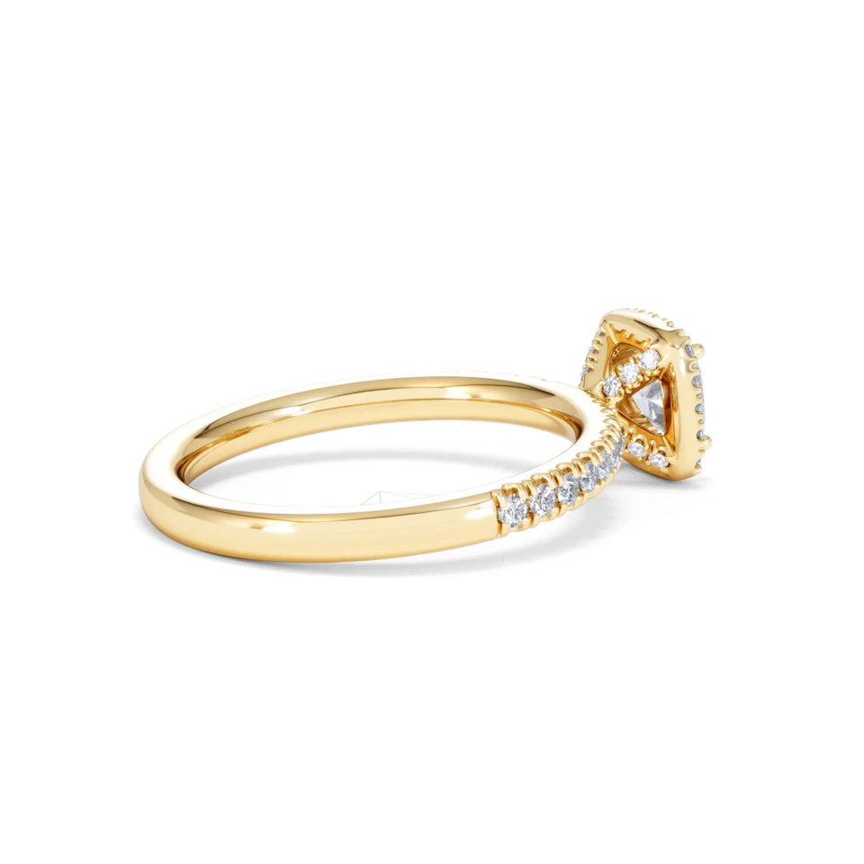 Beatrice Lab Diamond Halo Engagement Ring in 18K Gold 1ct F/VS1