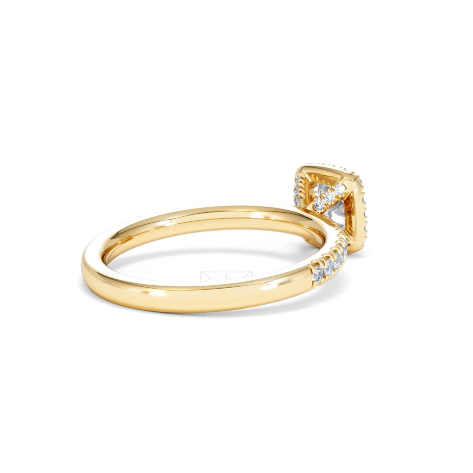 Beatrice Lab Diamond Halo Engagement Ring in 18K Gold 1ct F/VS1