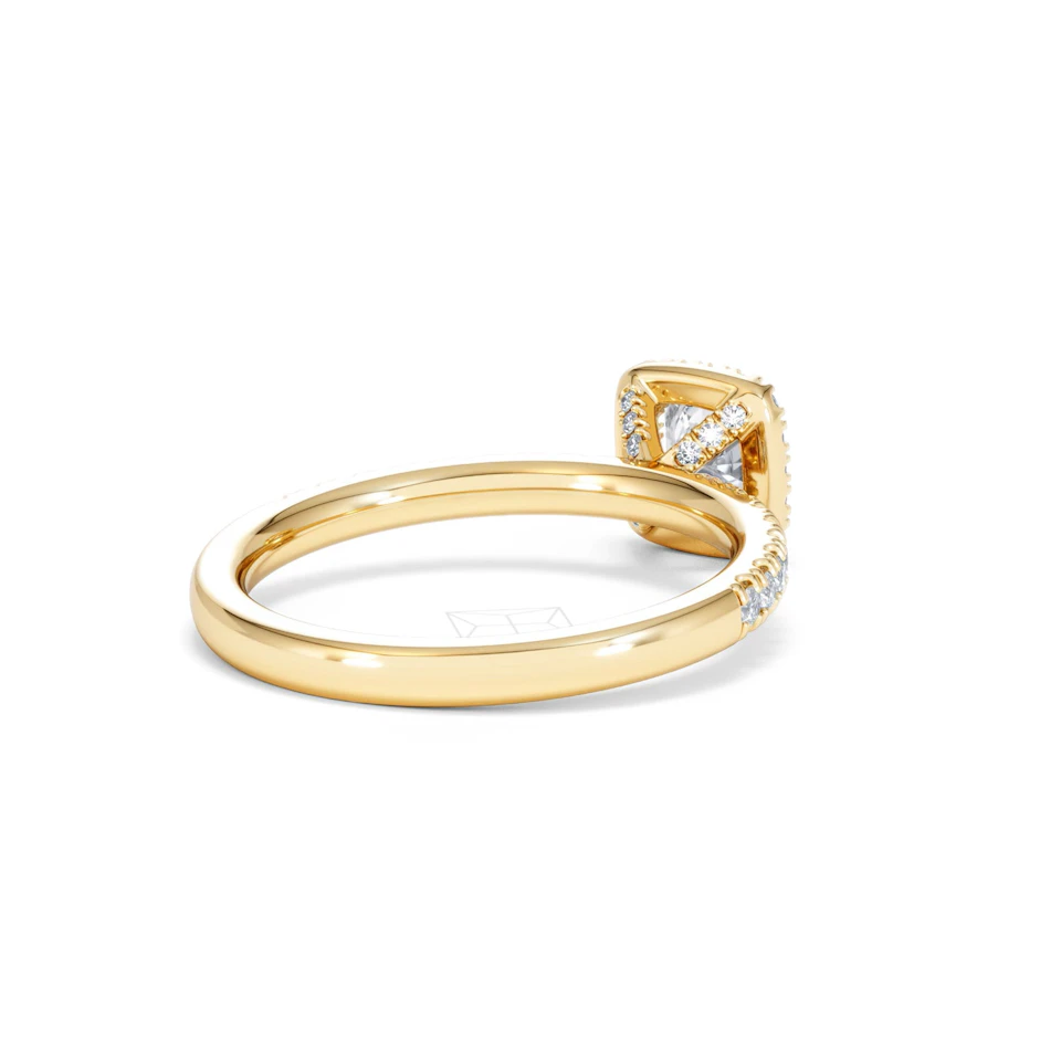 Beatrice Lab Diamond Halo Engagement Ring in 18K Gold 1ct F/VS1