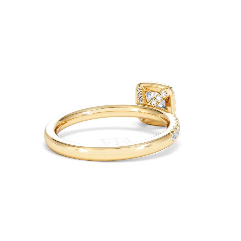 Beatrice Lab Diamond Halo Engagement Ring in 18K Gold 1ct F/VS1