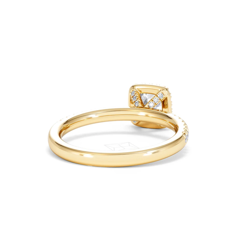 Beatrice Lab Diamond Halo Engagement Ring in 18K Gold 1ct F/VS1