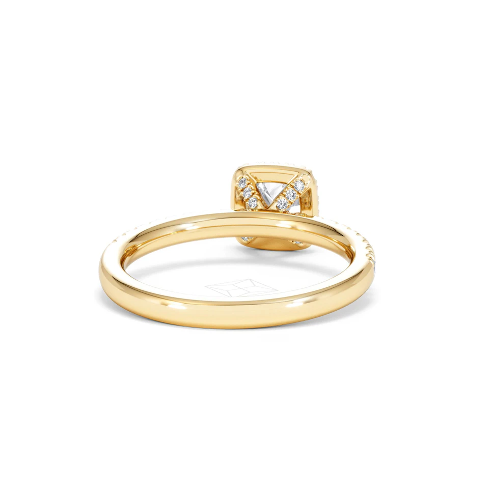 Beatrice Lab Diamond Halo Engagement Ring in 18K Gold 1ct F/VS1