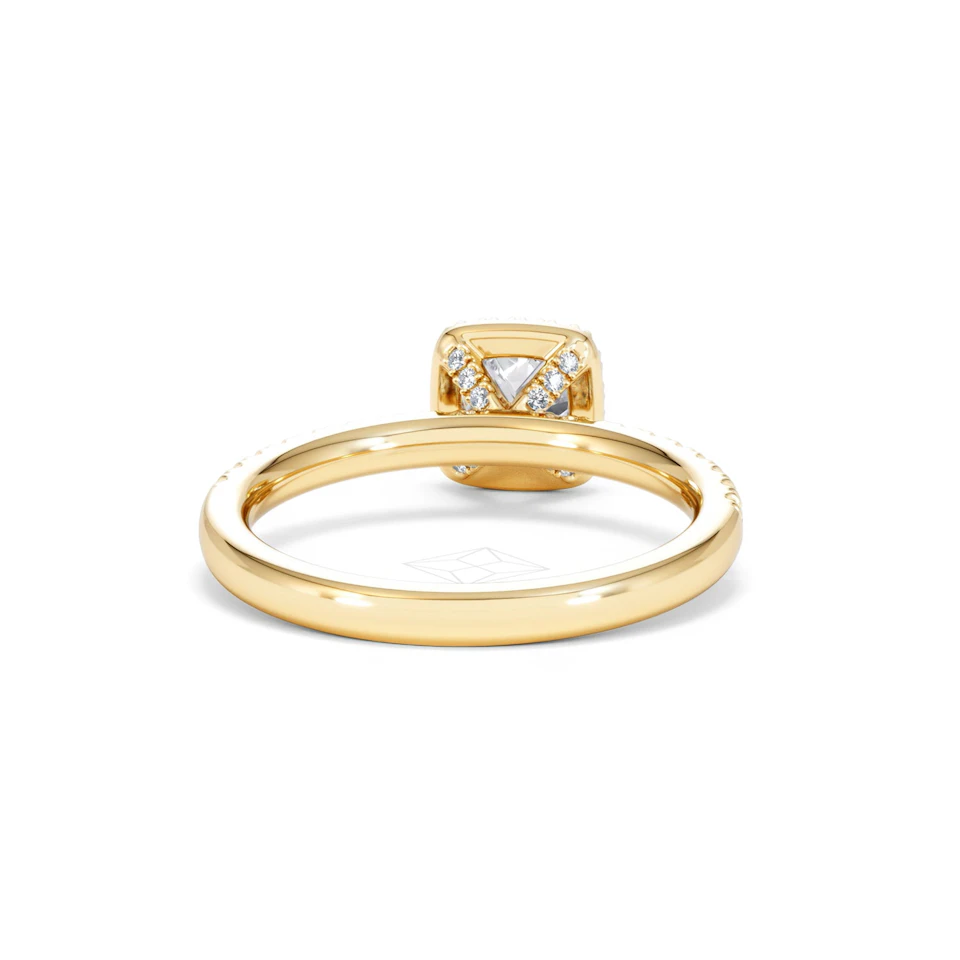 Beatrice Lab Diamond Halo Engagement Ring in 18K Gold 1ct F/VS1