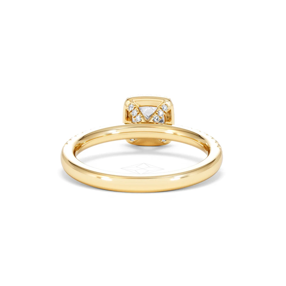 Beatrice Lab Diamond Halo Engagement Ring in 18K Gold 1ct F/VS1