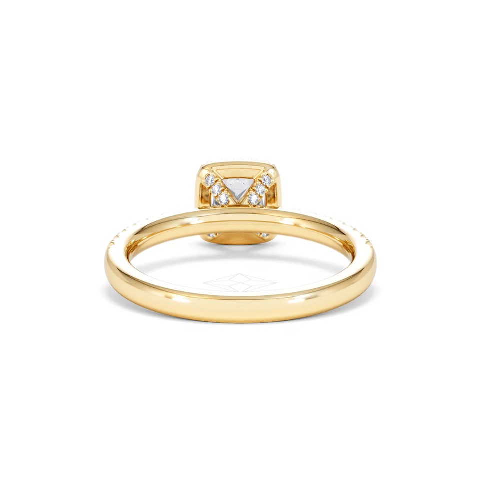 Beatrice Lab Diamond Halo Engagement Ring in 18K Gold 1ct F/VS1