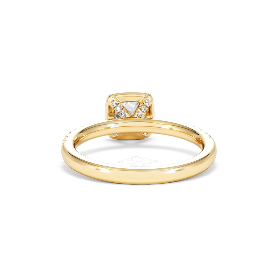 Beatrice Lab Diamond Halo Engagement Ring in 18K Gold 1ct F/VS1
