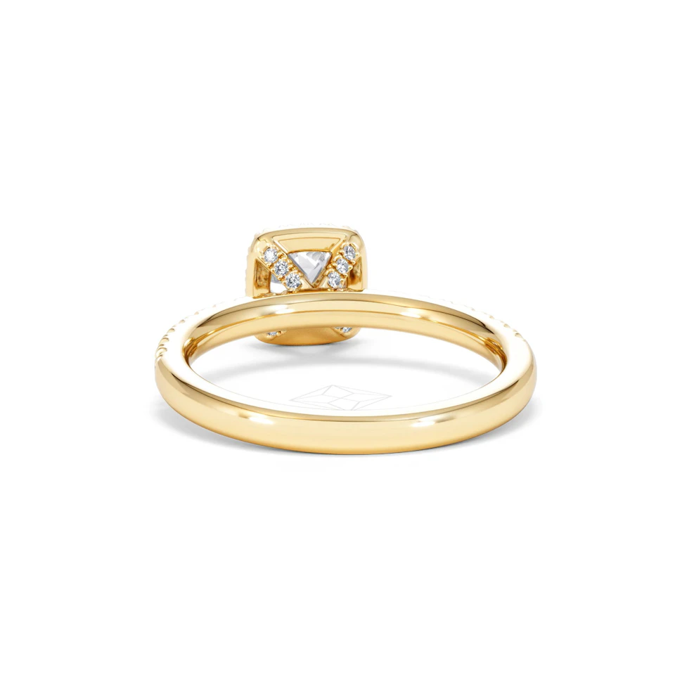 Beatrice Lab Diamond Halo Engagement Ring in 18K Gold 1ct F/VS1