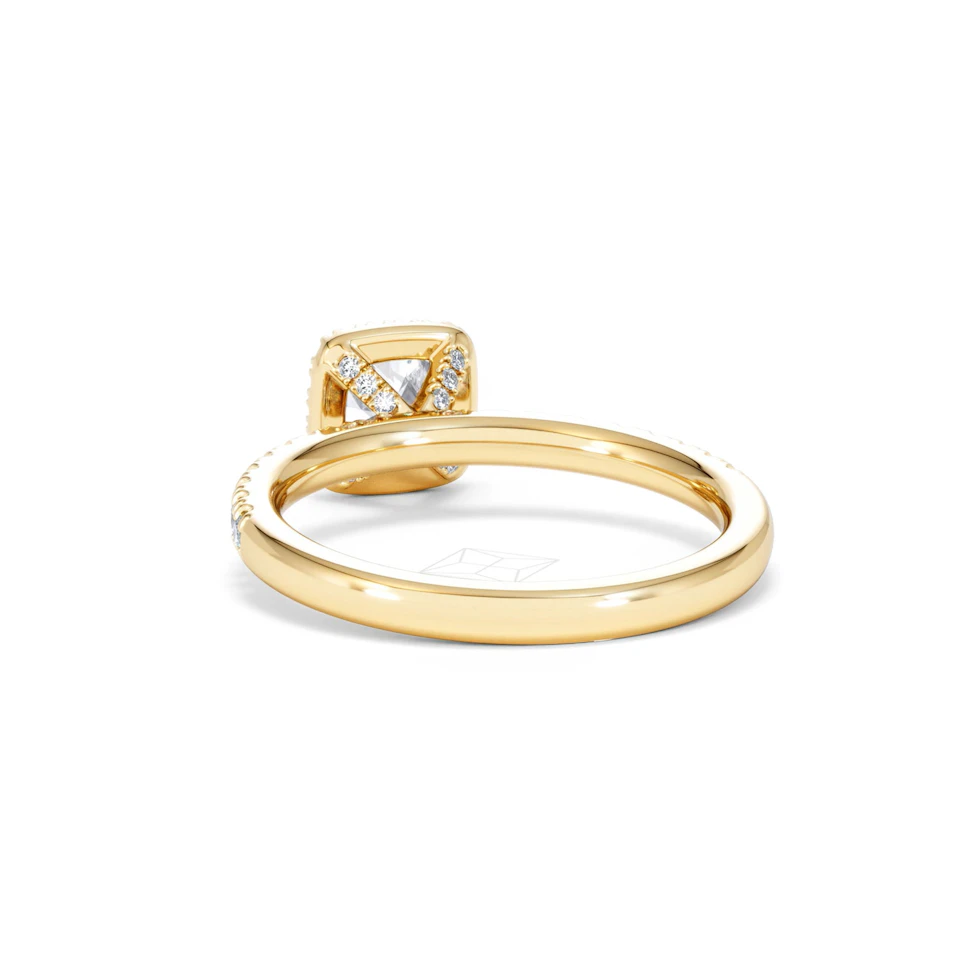 Beatrice Lab Diamond Halo Engagement Ring in 18K Gold 1ct F/VS1