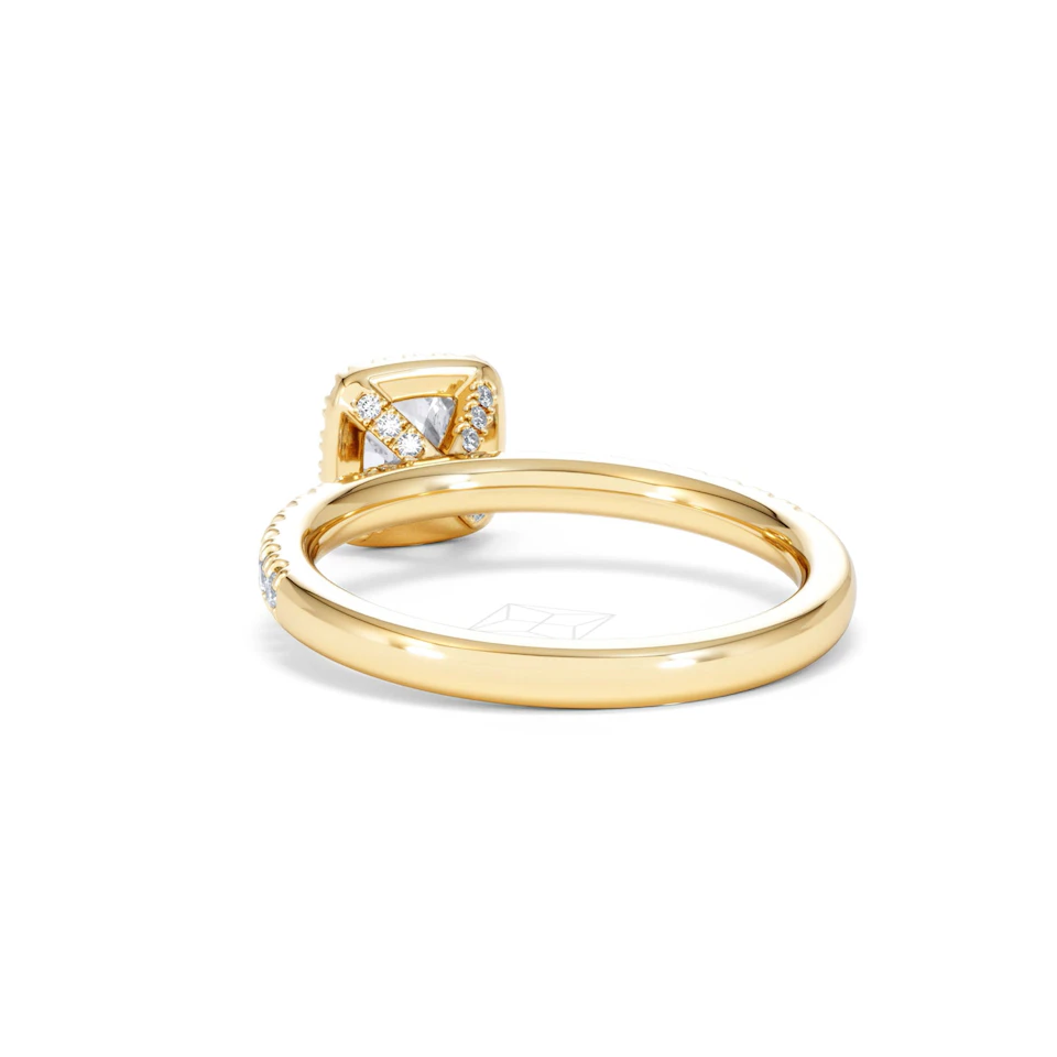 Beatrice Lab Diamond Halo Engagement Ring in 18K Gold 1ct F/VS1
