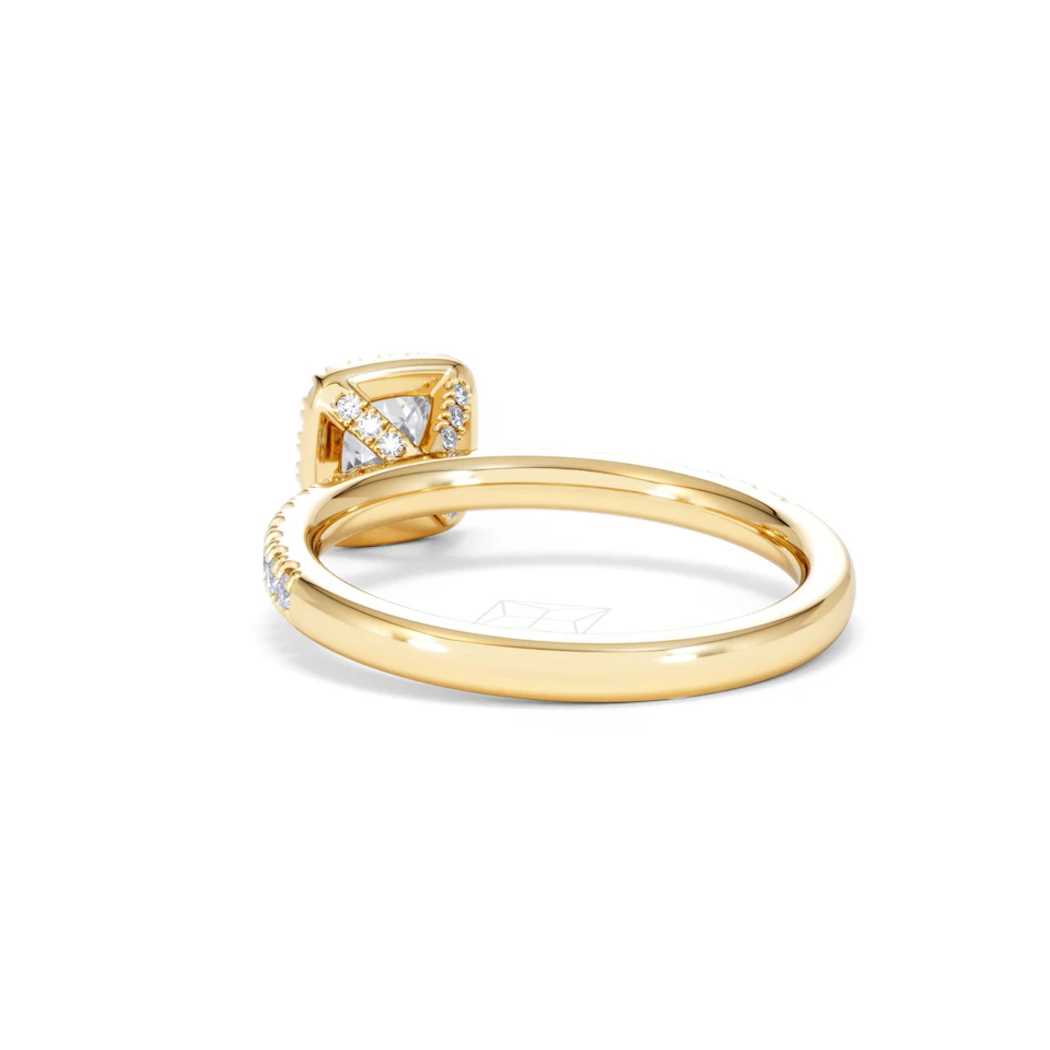 Beatrice Lab Diamond Halo Engagement Ring in 18K Gold 1ct F/VS1