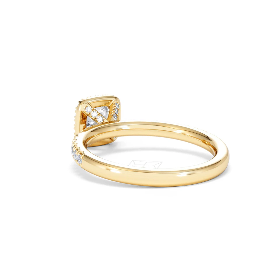 Beatrice Lab Diamond Halo Engagement Ring in 18K Gold 1ct F/VS1