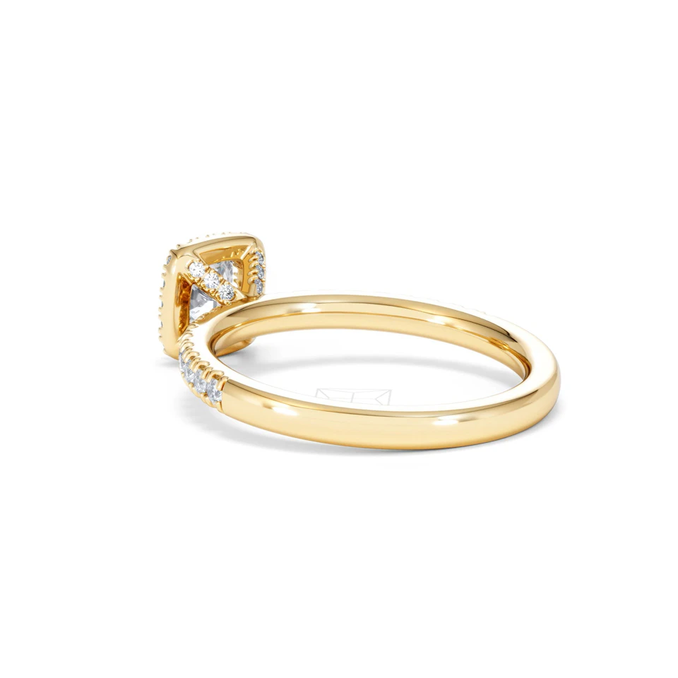 Beatrice Lab Diamond Halo Engagement Ring in 18K Gold 1ct F/VS1
