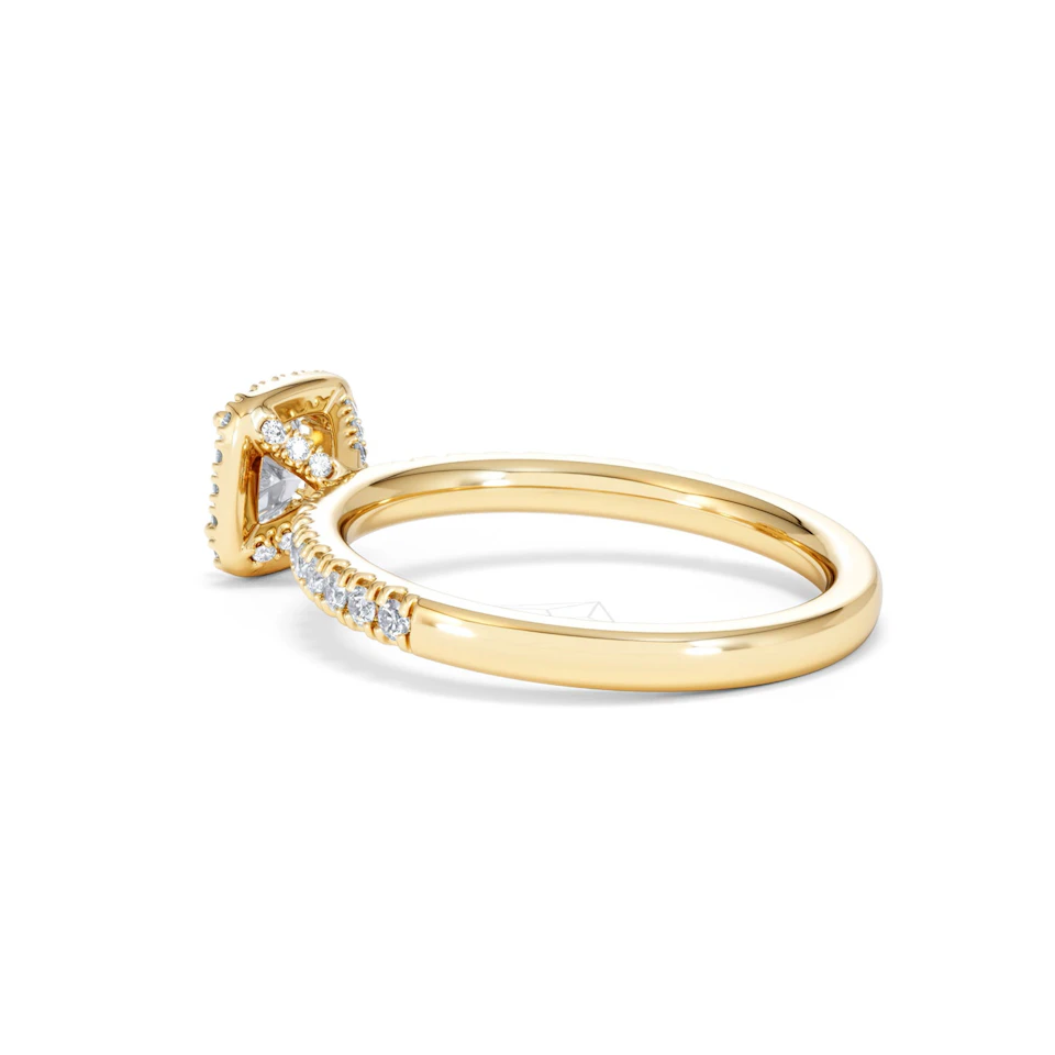 Beatrice Lab Diamond Halo Engagement Ring in 18K Gold 1ct F/VS1