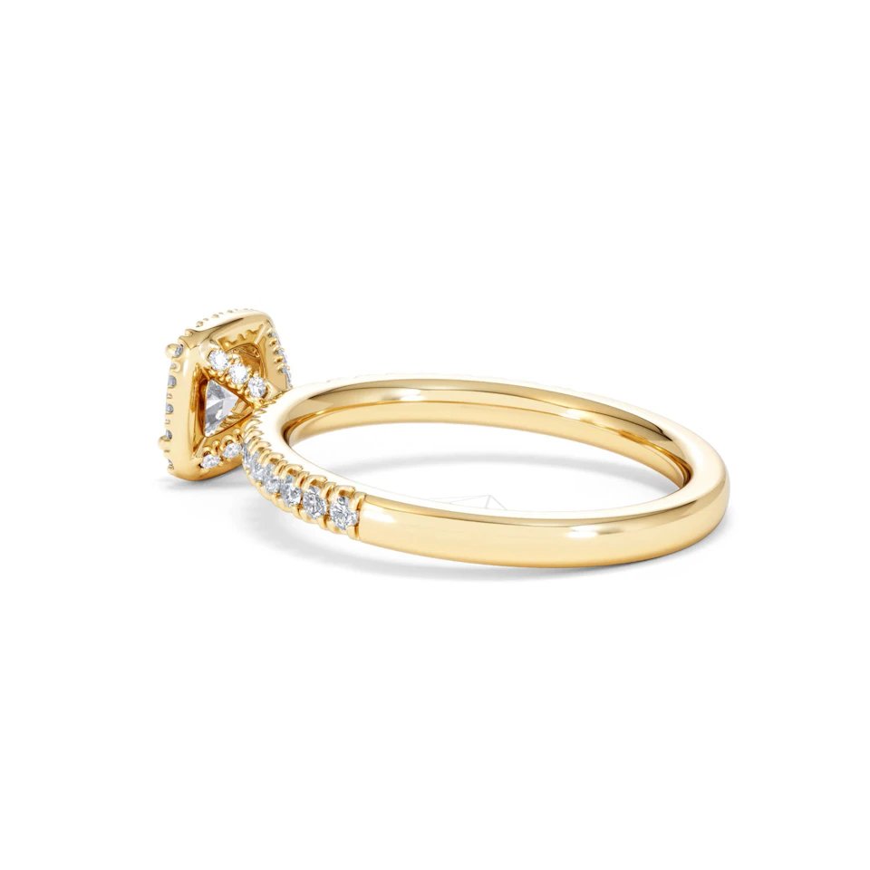 Beatrice Lab Diamond Halo Engagement Ring in 18K Gold 1ct F/VS1