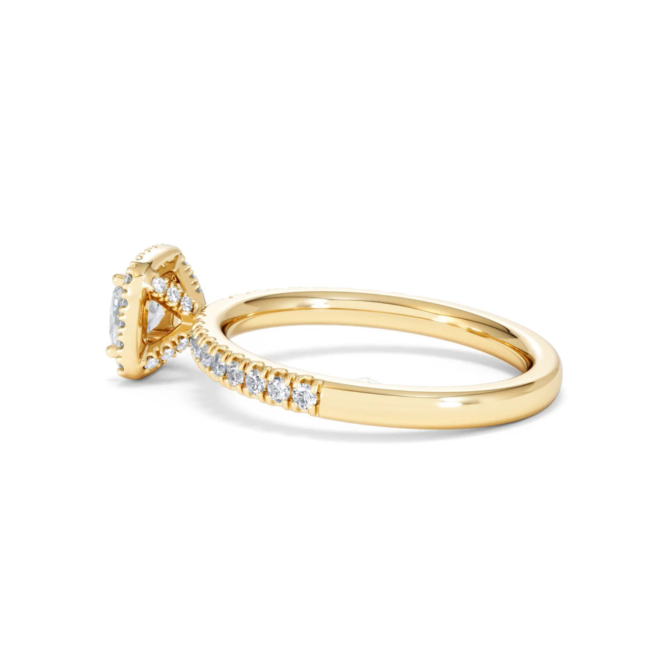 Beatrice Lab Diamond Halo Engagement Ring in 18K Gold 1ct F/VS1