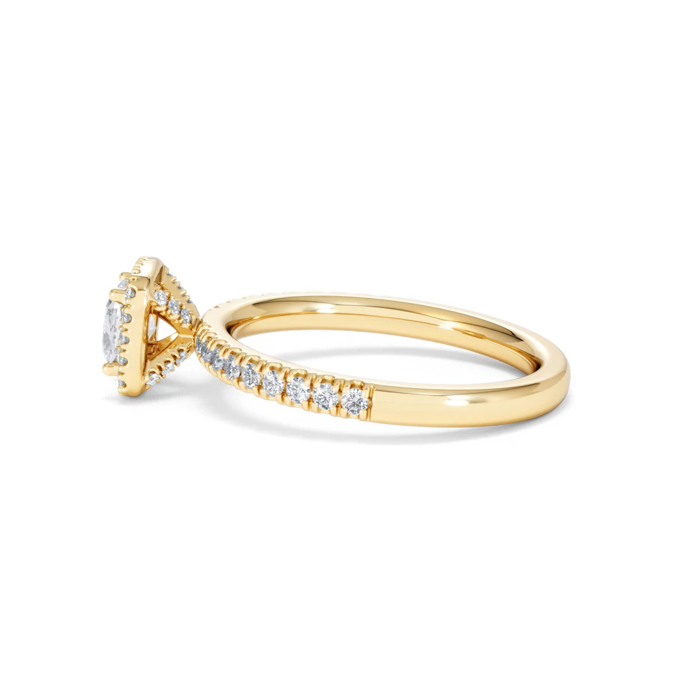 Beatrice Diamond Halo Engagement Ring in 18K Gold 1ct G/SI2