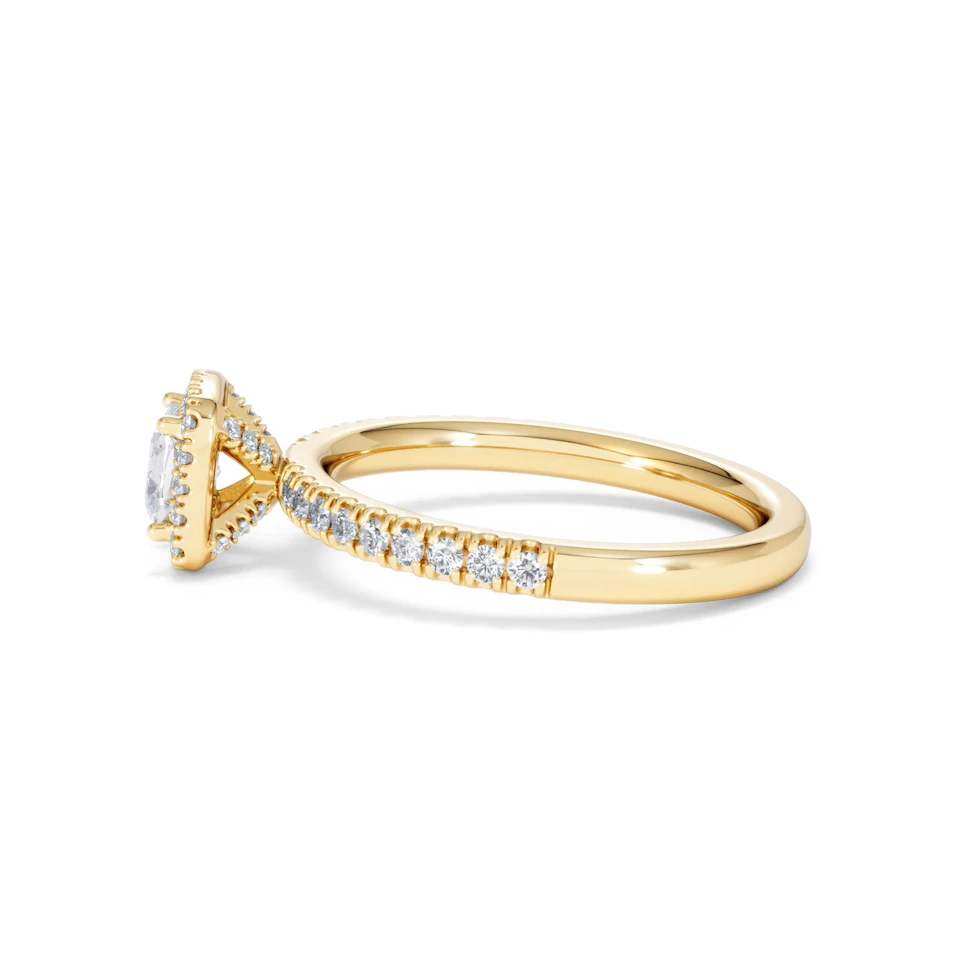 Beatrice Diamond Halo Engagement Ring in 18K Gold 1ct G/SI2