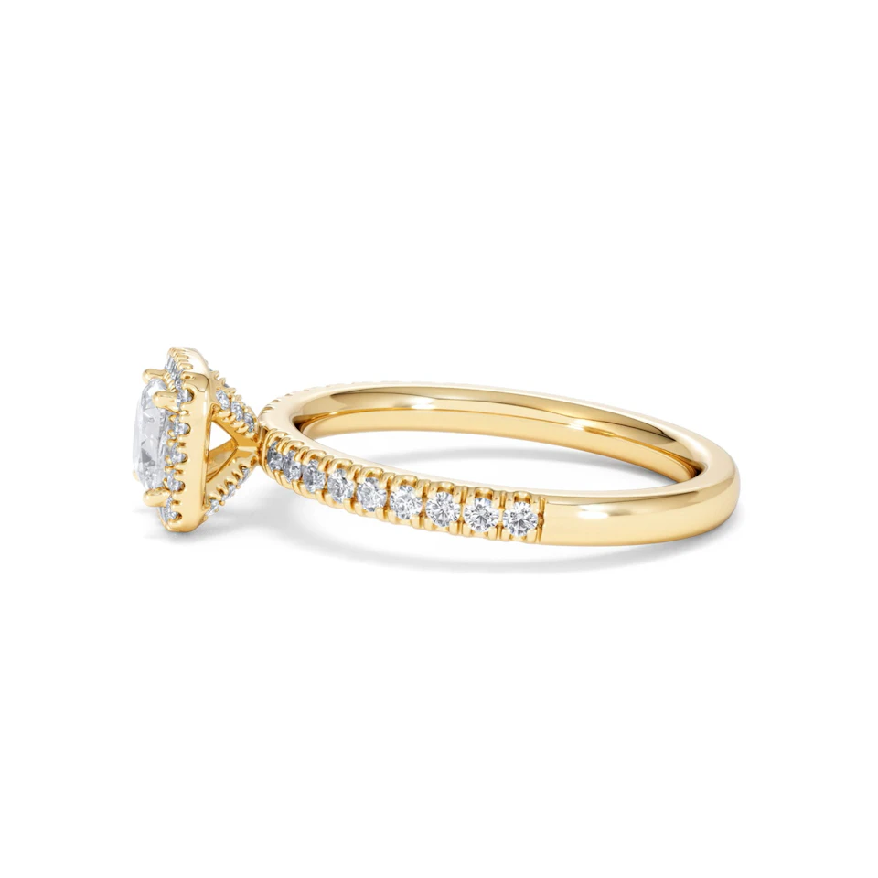 Beatrice Diamond Halo Engagement Ring in 18K Gold 1ct G/SI2