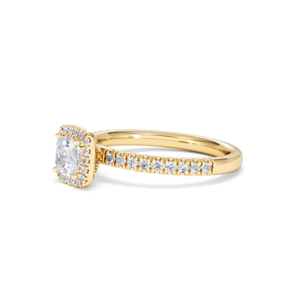 Beatrice Diamond Halo Engagement Ring in 18K Gold 1ct G/SI2