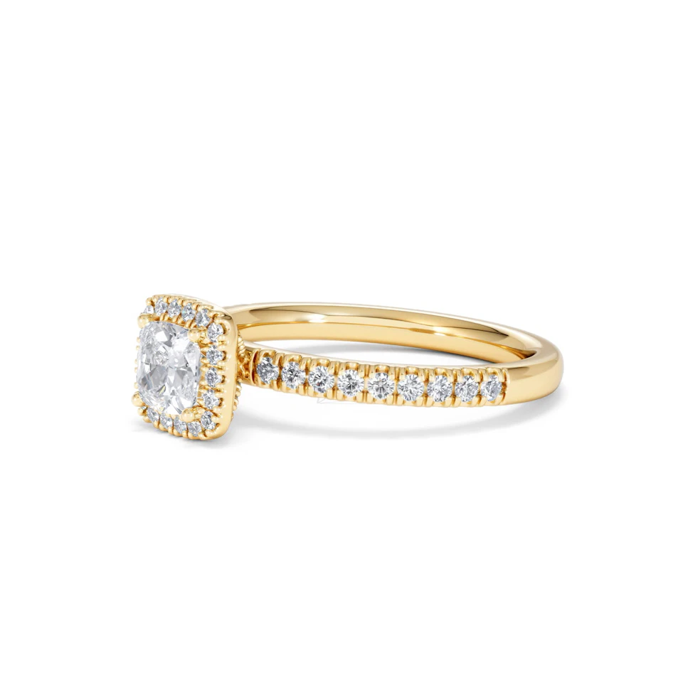 Beatrice Diamond Halo Engagement Ring in 18K Gold 1ct G/SI2