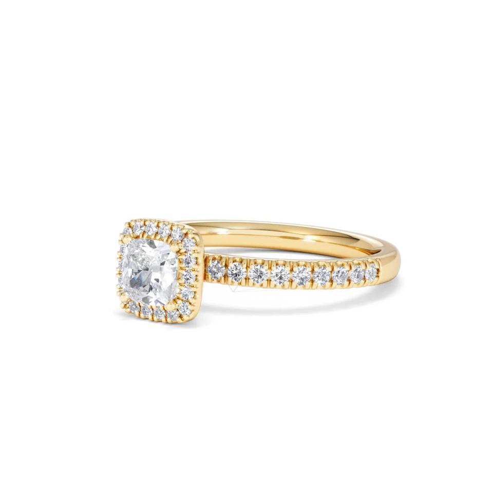 Beatrice Diamond Halo Engagement Ring in 18K Gold 1ct G/SI2