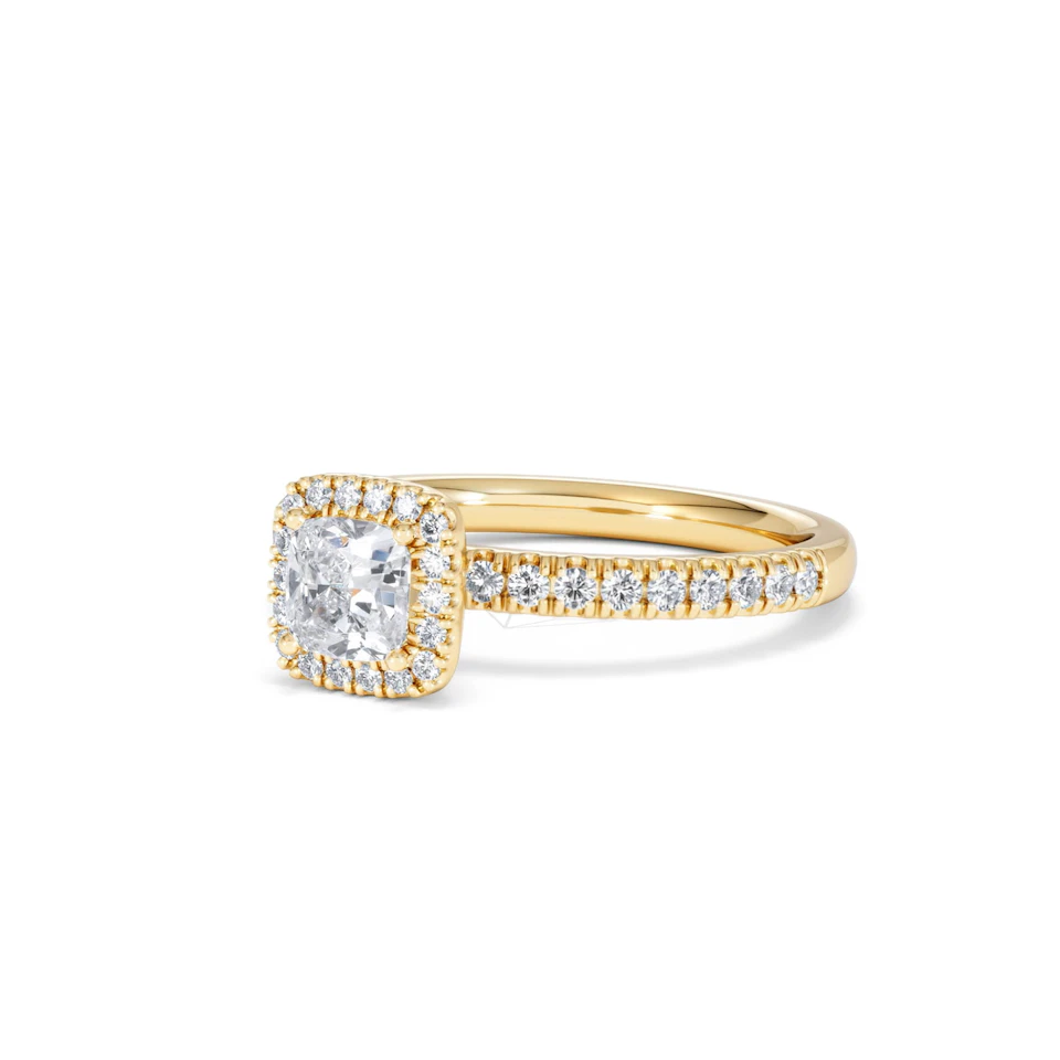 Beatrice Diamond Halo Engagement Ring in 18K Gold 1ct G/SI2