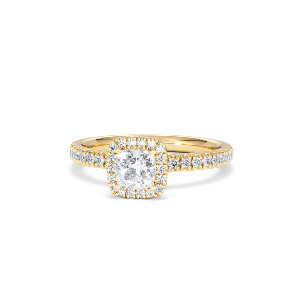Beatrice Diamond Halo Engagement Ring in 18K Gold 1ct G/SI2
