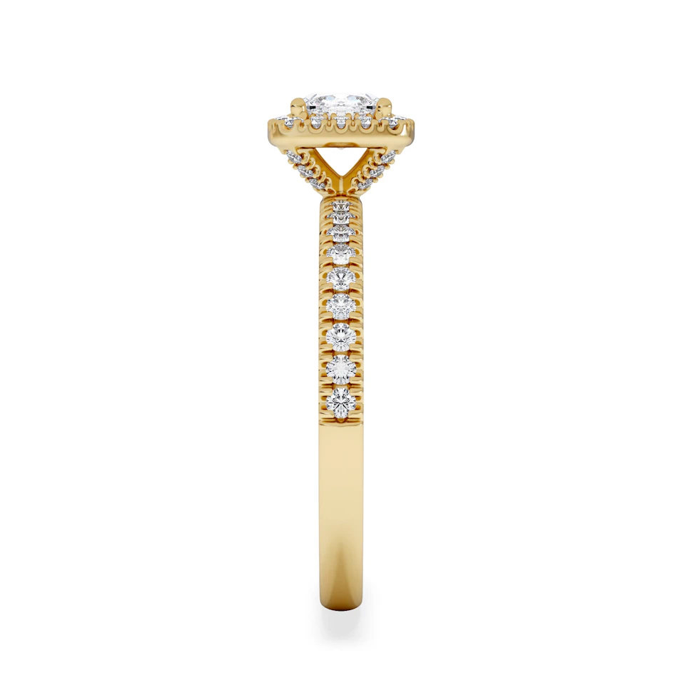 Beatrice Lab Diamond Halo Engagement Ring in 18K Gold 1ct F/VS1