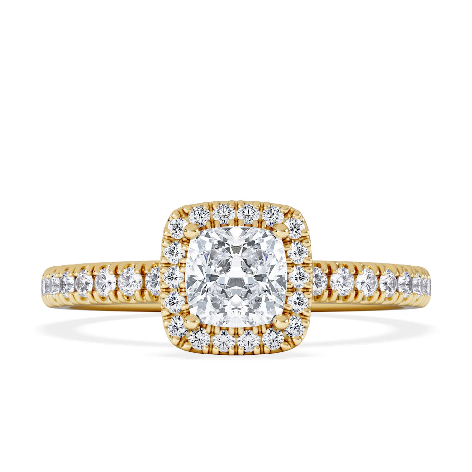 Beatrice Diamond Halo Engagement Ring in 18K Gold 1ct G/SI2