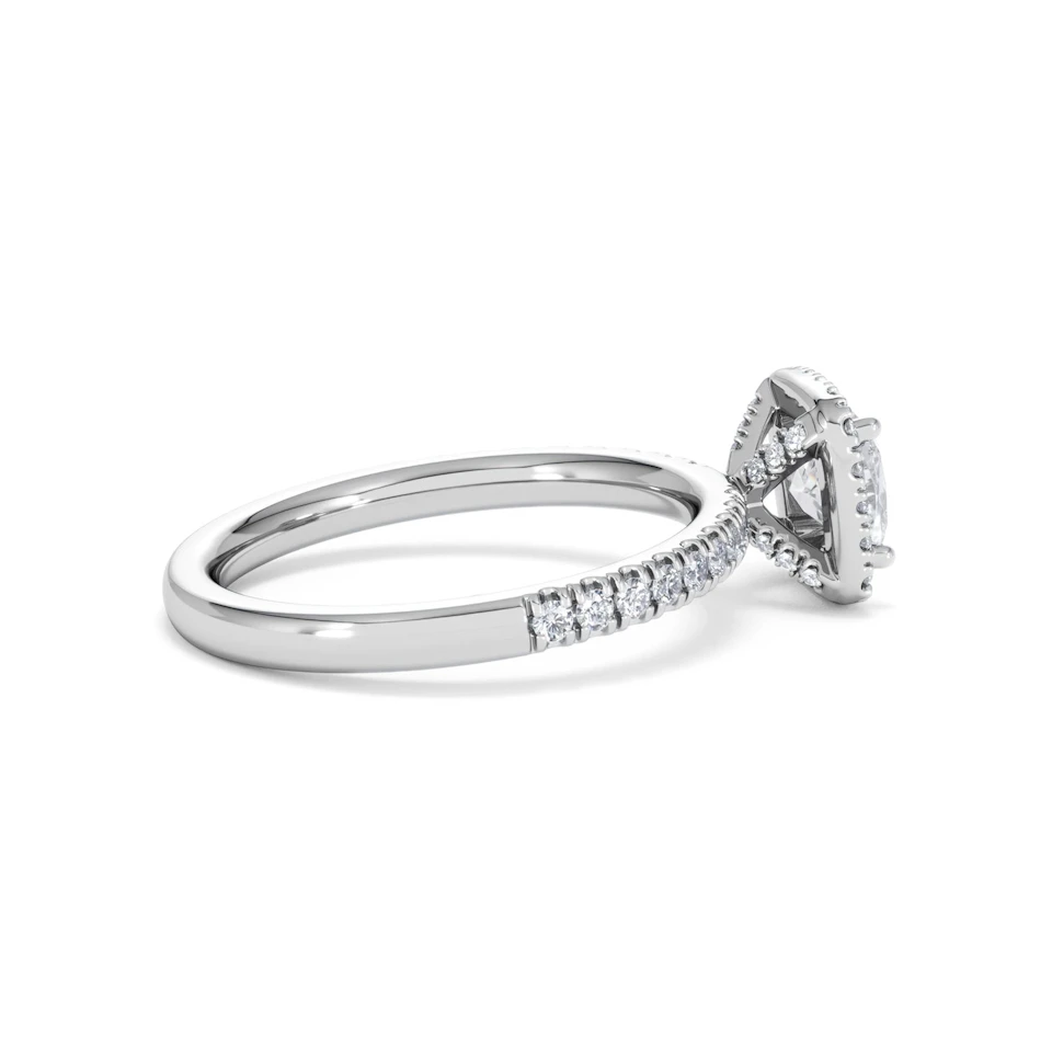 Beatrice GIA Diamond Halo Engagement Ring 18K White Gold 1.25ct G/SI2