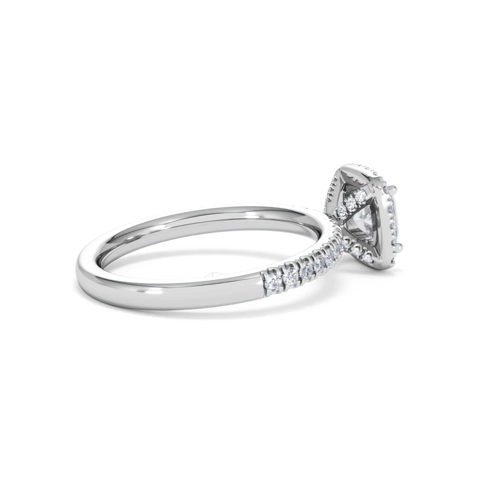 Beatrice GIA Diamond Halo Engagement Ring 18K White Gold 1.25ct G/SI2