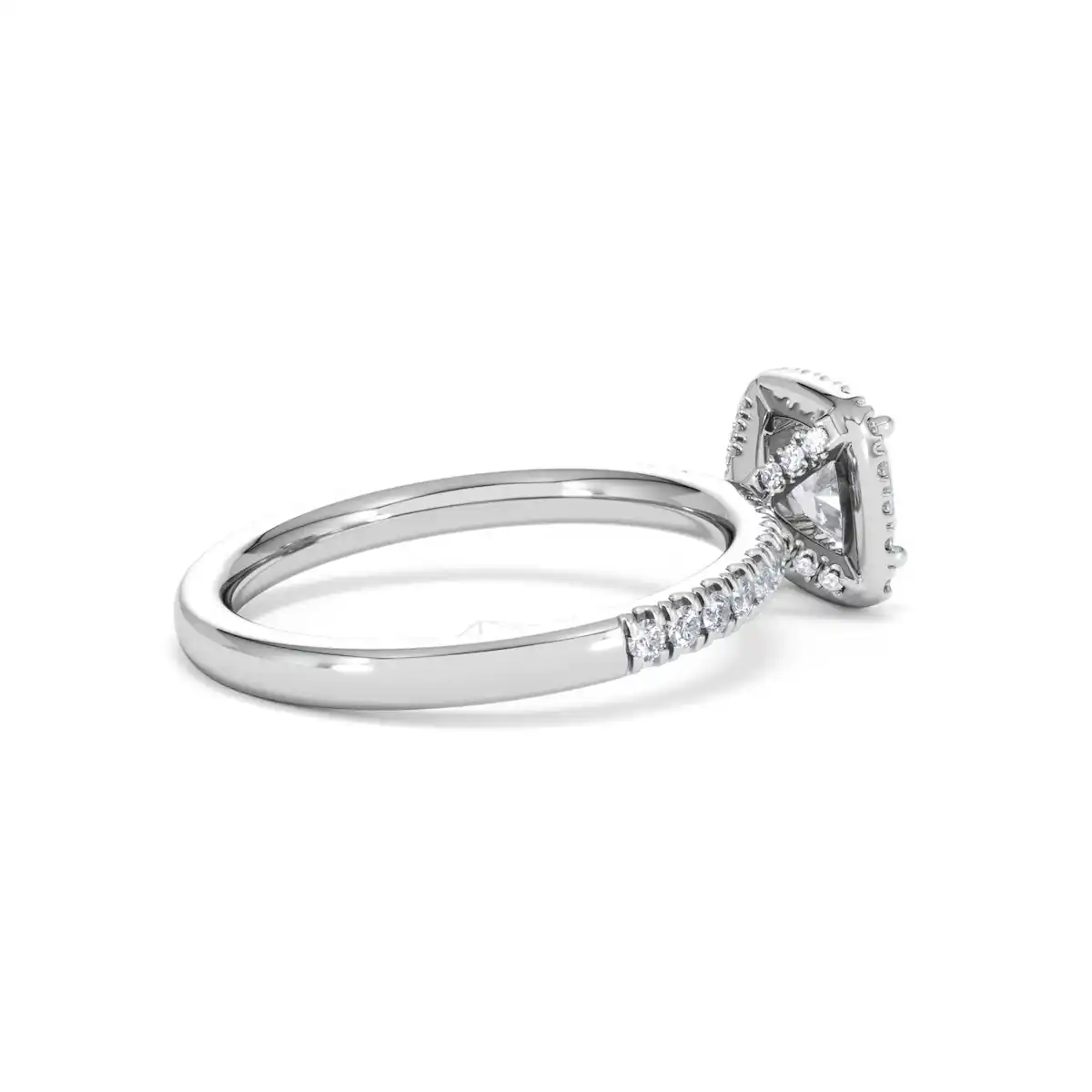 Beatrice GIA Diamond Halo Engagement Ring 18K White Gold 1.25ct G/SI2