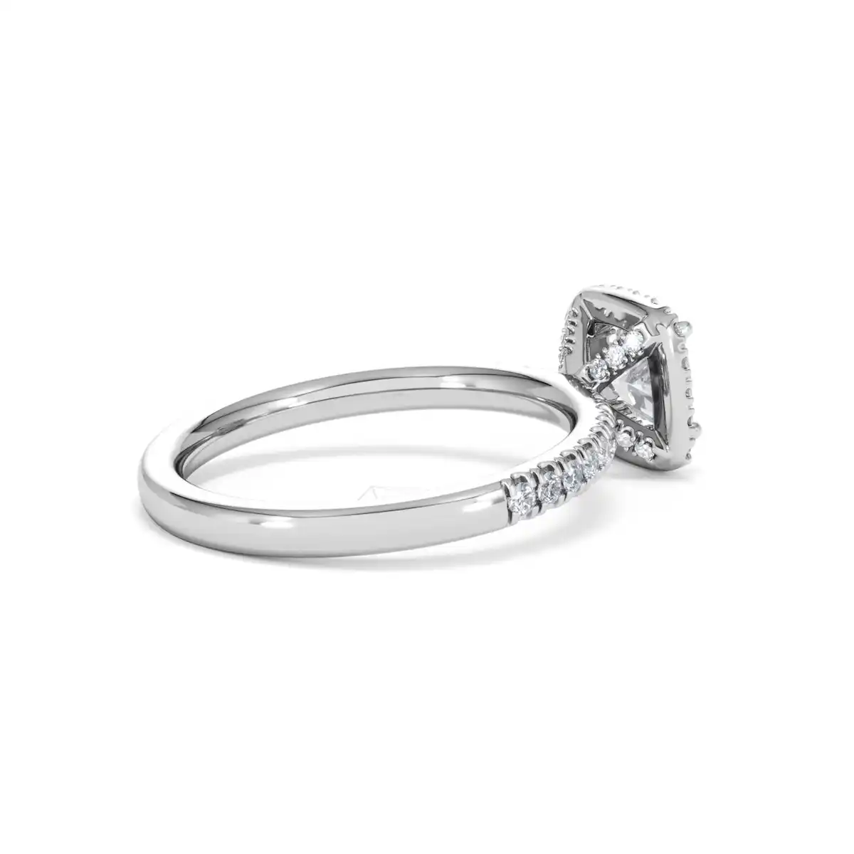 Beatrice GIA Diamond Halo Engagement Ring 18K White Gold 1.25ct G/SI2