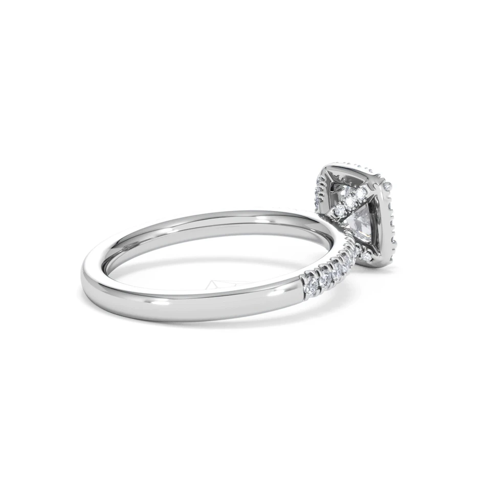 Beatrice GIA Diamond Halo Engagement Ring 18K White Gold 1.25ct G/SI2