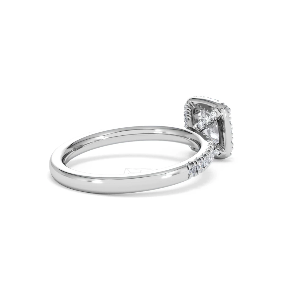 Beatrice GIA Diamond Halo Engagement Ring 18K White Gold 1.25ct G/SI2