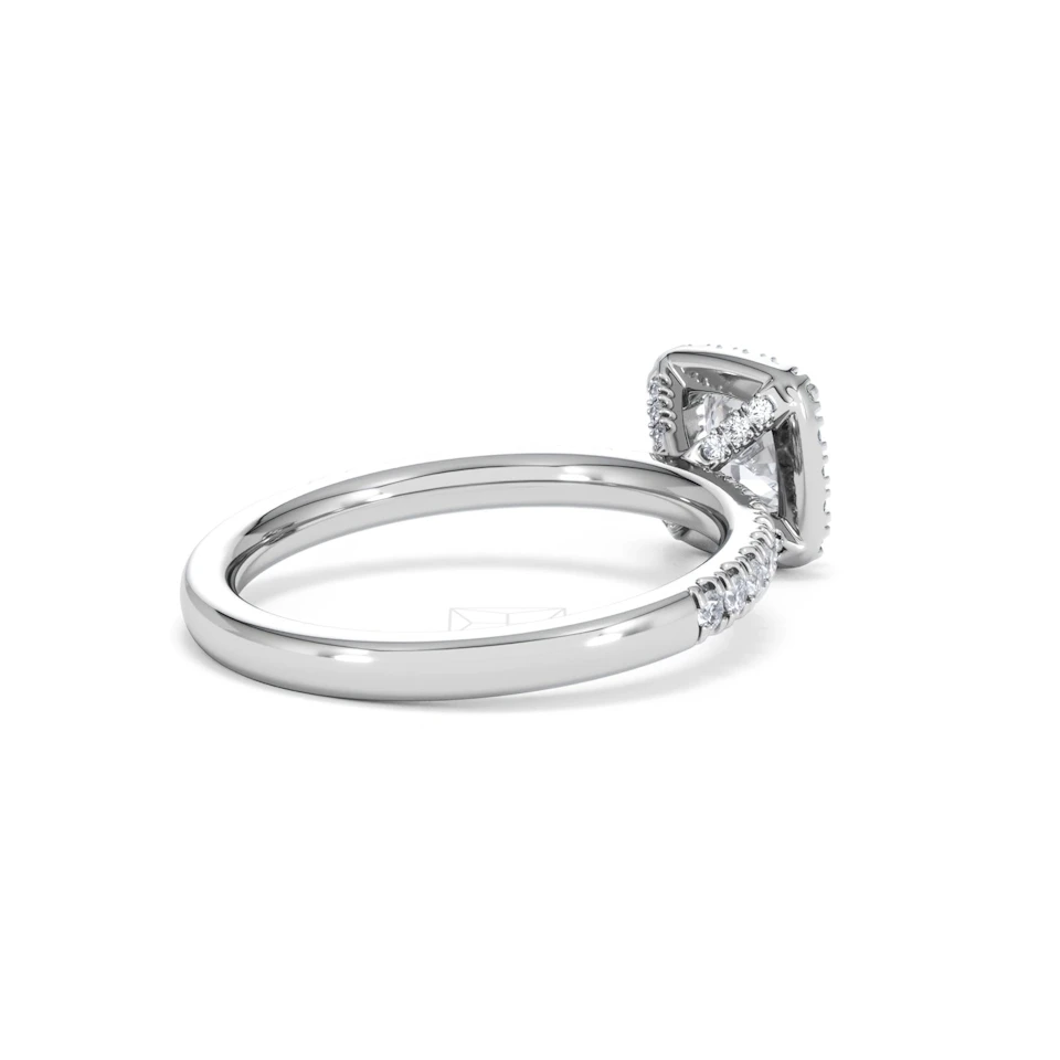 Beatrice GIA Diamond Halo Engagement Ring 18K White Gold 1.25ct G/SI2