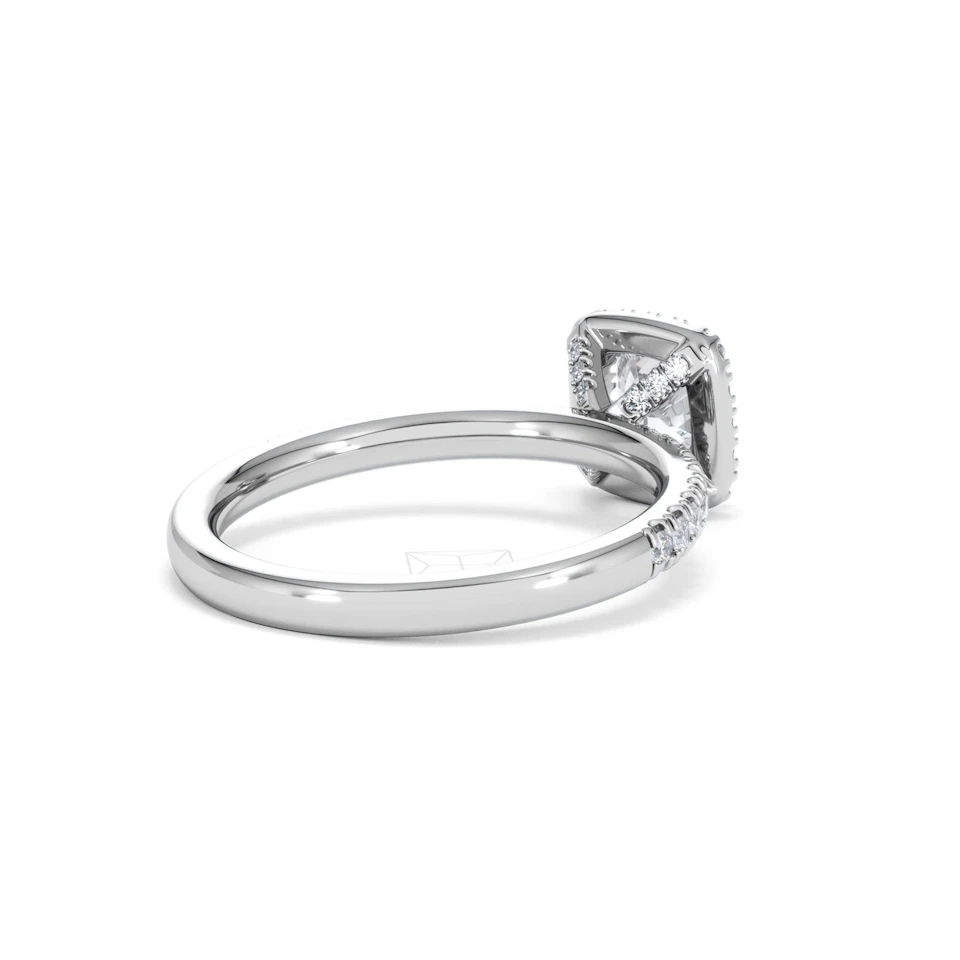 Beatrice GIA Diamond Halo Engagement Ring in Platinum 1.25ct G/SI2