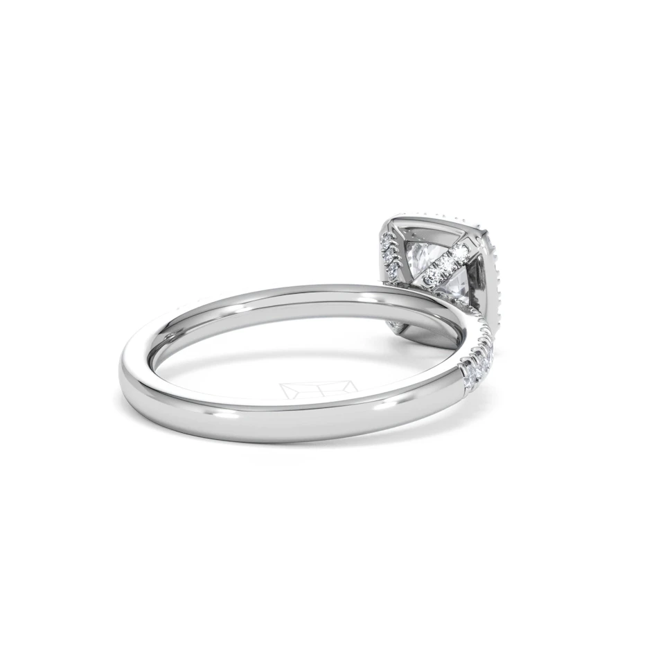 Beatrice GIA Diamond Halo Engagement Ring in Platinum 1.25ct G/SI2