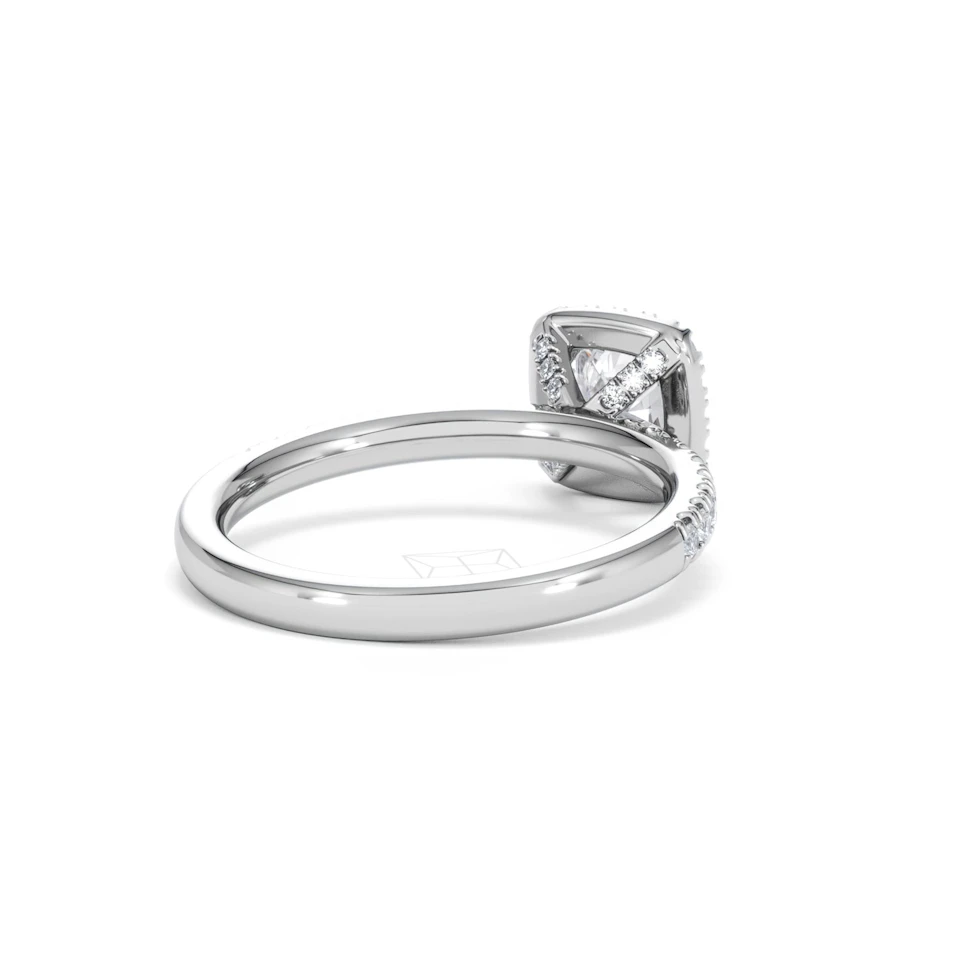 Beatrice GIA Diamond Halo Engagement Ring in Platinum 1.25ct G/SI2