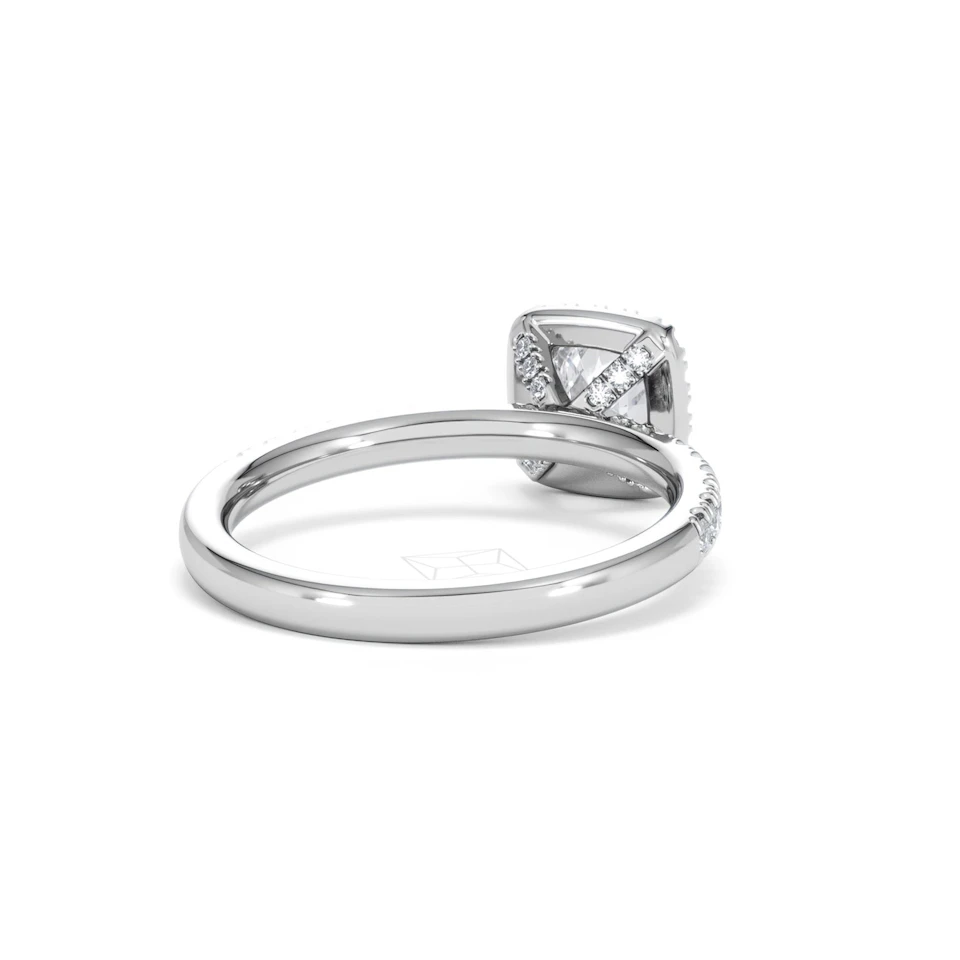 Beatrice GIA Diamond Halo Engagement Ring in Platinum 1.25ct G/SI2