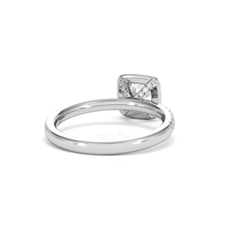 Beatrice GIA Diamond Halo Engagement Ring 18K White Gold 1.25ct G/SI2