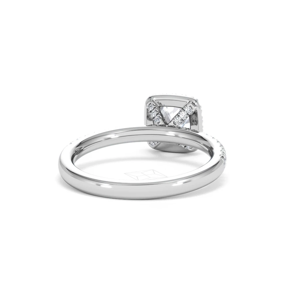 Beatrice GIA Diamond Halo Engagement Ring 18K White Gold 1.25ct G/SI2