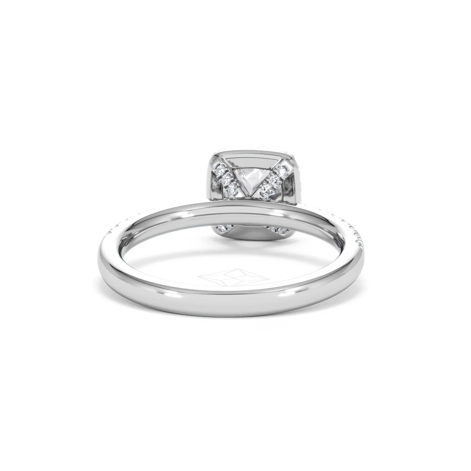 Beatrice GIA Diamond Halo Engagement Ring in Platinum 1.25ct G/VS2