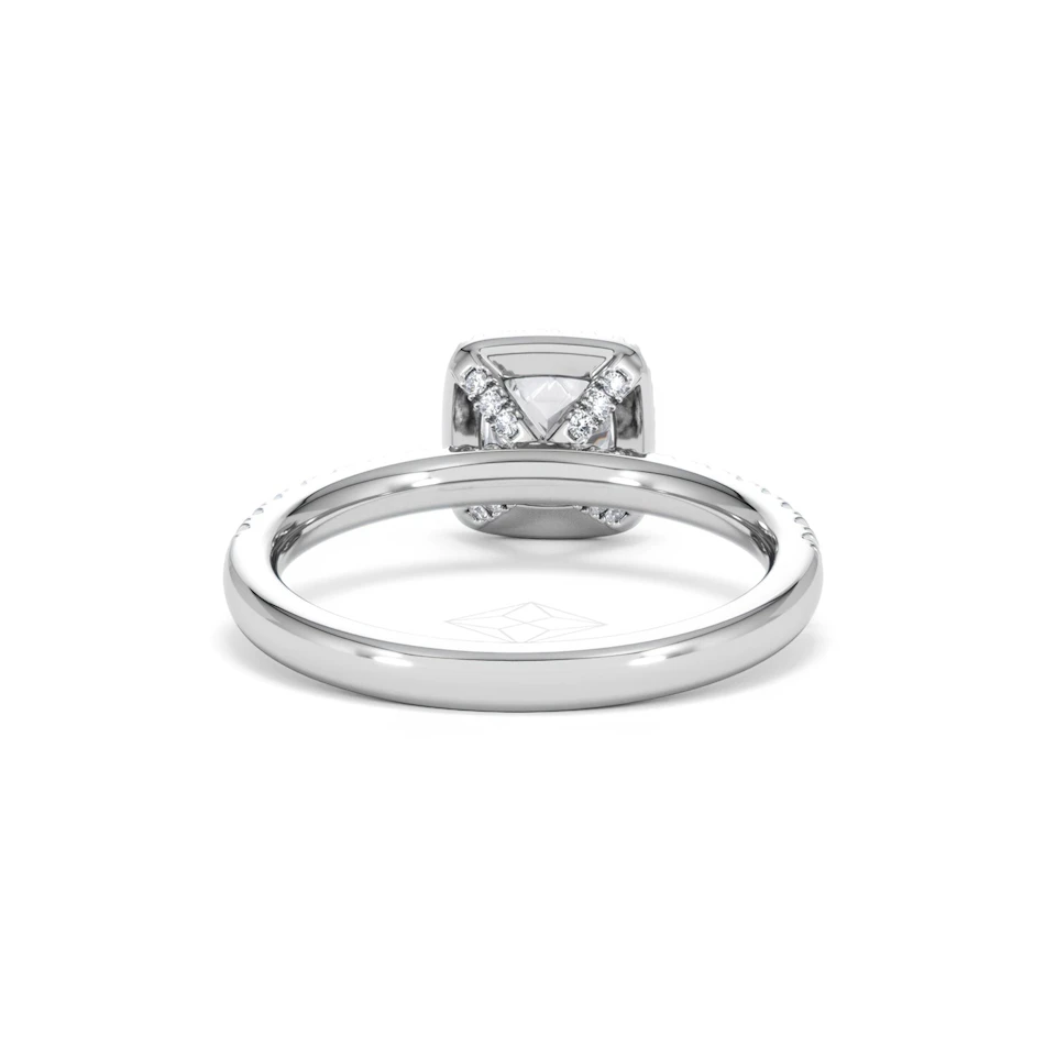 Beatrice GIA Diamond Halo Engagement Ring in Platinum 1.25ct G/SI2